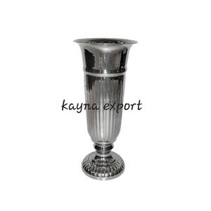 Grande bouteille en métal forme laiton Antique fini martelé Style fleur Vase coin mur décoration artisanat métal fleur approvisionnement - Product Image 2