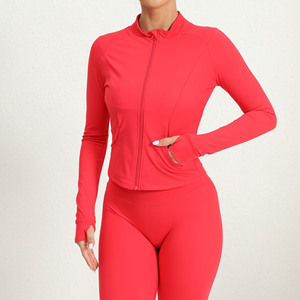 Nueva Chaqueta de Yoga de 10 Colores, Ropa Deportiva, Chaqueta con Cierre y Logotipo Personalizado para Mujer, Chaqueta Deportiva de Manga Larga para Correr, Cortavientos - Product Image 2