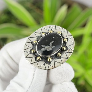 Handmade Bezel Setting Chrysanthemum Gemstone <b>Ring</b> 925 Sterling Silver Unique Elegant Fashion Boho Jewelry for Party - Product Image 4