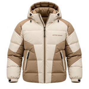 Doudoune matelassée pour homme à col montant, imperméable, zippée, style streetwear décontracté, idéale pour l'hiver, à prix réduit - Product Image 1