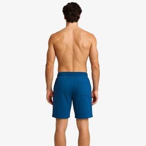 Pantalones Cortos de Playa para Hombre, Color Azul Sólido, Cintura Media, Cordón Ajustable, Secado Rápido, Estilo Casual, Largo Bermuda, Tejido de Poliéster - Product Image 2
