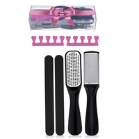 Kit de Pédicure Luxe en Acier Inoxydable, Outils de Soin des Pieds et Manucure, Éliminateur de Peaux Mortes, Emballage Individuel pour Adulte, 5 en 1, Vente Chaude