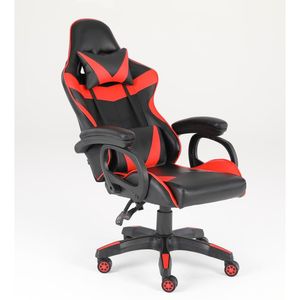 Sedia da Gaming Ergonomica di Lusso per Casa con Rivestimento in Pelle PU e Base in Nylon Stile Racing - Product Image 3