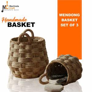 Ensemble de 2 paniers MENDONG en écorce de bananier, artisanat MENDONG - Product Image 1