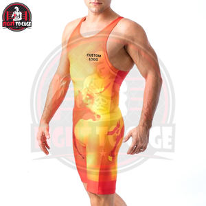 Combinaisons de lutte imprimées en Spandex et Polyester, directement de l'usine, vêtements d'arts martiaux avec col rond, équipement sportif léger - Product Image 2