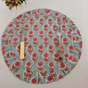 Manteles Individuales Modernos Reversibles con Diseño Floral, Estampados a Mano, 100% Algodón, Personalizables, Reutilizables, Desechables, para Bodas, Banquetes y Hogar - Product Image 1