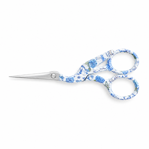 DIY Blue Floral Embroidery <b>Scissors</b> 4.5 Inch Stainless Steel Sharp Pointed Crane Fabric/<b>Sewing</b> Shears - Product Image 3