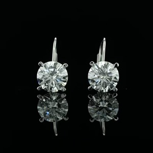 Pendientes de Aro de Oro de 14K con Diamante Cultivado en Laboratorio de 4CT, Certificado IGI, Diamante Redondo Brillante, Joyería Fina, Regalo para Mujer, Estilo Minimalista para Fiesta - Product Image 6
