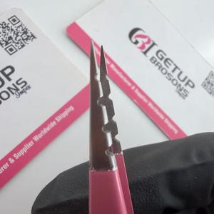 GETUP BROSONS IMPEX GBI Nouvel ensemble de pinces à cils de précision en acier inoxydable rose, pointes lisses revêtues, 10 mm, noir - Product Image 5