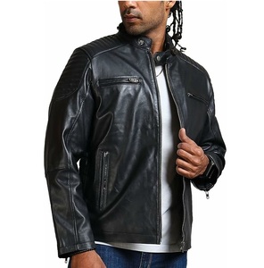 Breathable Men Regular Fit Long Sleeves Leather <b>Jacket</b> Autumn <b>Winter</b> Men's Casual Zipper Leather <b>jacket</b> for men - Product Image 2