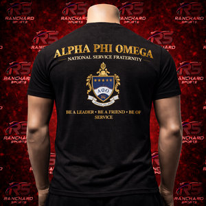 Camisetas Personalizadas de Fraternidad con Logotipo Impreso, Ropa de Estilo Griego para Estudiantes Universitarios, Camiseta de Chenilla Alpha Phi Omega - Product Image 3