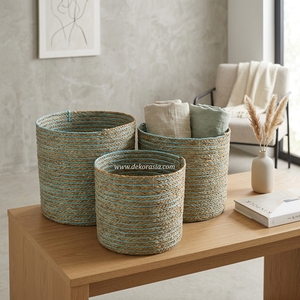 Grand panier à linge tressé Mendong au design moderne, écologique, pour la maison et les restaurants – Rangement organisé et décoration intérieure - Product Image 6