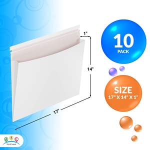 Confezione da 10 pezzi di frese rigide con chiusura a buccia bianca 17X14X1 buste di cartone - Product Image 2