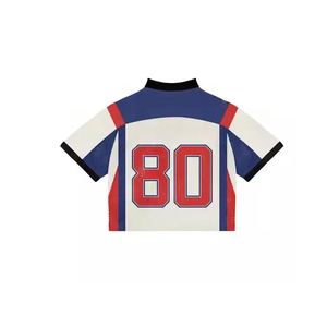 Maillot de football américain personnalisable en mesh avec impression sublimée tendance, manches courtes, logo brodé OEM - Product Image 1