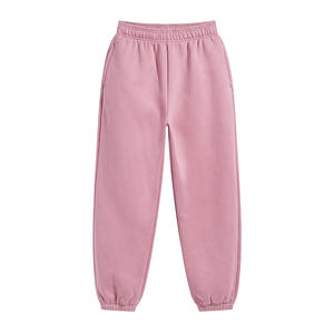Pantalon de survêtement unisexe beige ample en molleton épais à bas ouvert, coupe droite pour homme - Product Image 3