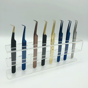 Pince à épiler professionnelle pour extensions de cils, 90 degrés, testée à la main, en acier inoxydable, forte adhérence, précision, pince à cils - Product Image 6