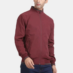 Blouson bomber décontracté pour homme, col montant, style urbain, tissu en toile légère et lisse, imperméable et coupe-vent - Product Image 3