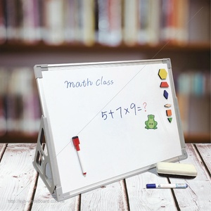 Foldable Double-Sided Easel <b>Board</b> with Magnetic Whiteboard and Fabric Display Surface - Product Image 6