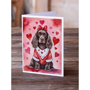 Cocker Spaniel Whimsical A7 Tamaño 5x7 Tarjetas de notas en blanco Paquete de 8 tarjetas de felicitación de San Valentín con sobres My Valentine - Product Image 2