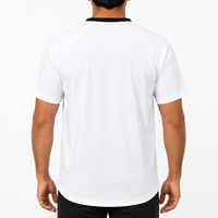 T-shirt Raglan Homme Personnalisé 100% Coton 220 GSM Jersey Simple Imprimé DTF Streetwear Vente en Gros OEM