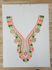 แพทช์ปักเลื่อมแบบเย็บติด งานออร์แกนซ่าสั่งทำพิเศษ ลายลูกไม้สีน้ำผึ้ง สำหรับชุดเดรสผู้หญิง ดีไซน์เนอร์แฟชั่น ขายต่อในกูร์กาฏจ์ - Product Image 5