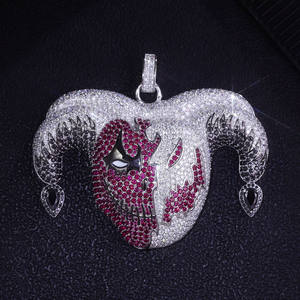 จี้ห้อยคอรูปหัวกระทิงสไตล์ฮิปฮอป งานจิวเวลรี่สั่งทำพิเศษ ประดับเพชรโมอิสซาไนต์ VVS1 ระดับ Iced Out เงินแท้ 925 - Product Image 3