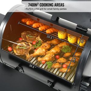 Griglia BBQ in Ferro Resistente da 53 Pollici con Opzione Gas Propano, Carrello Portatile, Mini Affumicatore da Tavolo, Ideale per il Giardino - Product Image 4
