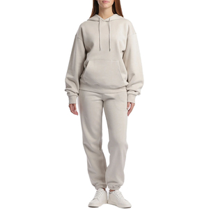Conjunto Deportivo de Invierno para Mujer, 100% Algodón, Transpirable, con Logotipo Personalizado, Servicio OEM, 2 Piezas, Venta al Por Mayor de Fábrica - Product Image 1