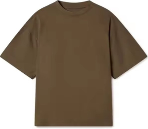 Camiseta de corte cuadrado estilo streetwear con logo personalizado OEM, camiseta corta de algodón grueso con estampado gráfico, camiseta oversize de corte cuadrado para hombre - Product Image 2
