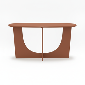 TABLE DE CONSOLE / TABLE D'APPUI en bois d'hévéa durable et placage de chêne MDF pour salle à manger et restaurant, décoration intérieure, couleur marron - Product Image 1