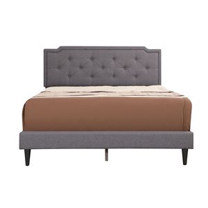 Elegante Letto Matrimoniale Casual in Grigio, Prodotto Imbottito Confortevole - Product Image 5