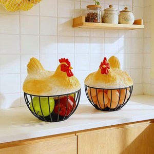 Decorative Metal <b>Egg</b> Basket, Farmhouse Kitchen <b>Egg</b> <b>Storage</b> Holder - Product Image 2