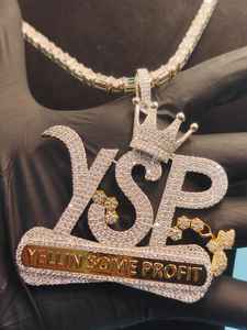 Colgante de Lujo Personalizado con Nombre Hip Hop, Colgante de Plata 925 Iced Out, Colgante con Logotipo de Letra VVS Moissanite Personalizado para Regalo - Product Image 2