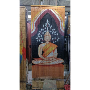 Bamboo Beaded Curtain Buddha Design Asian Zen Style Vertical Blinds Light Filtering Eco-Friendly Dreamy Door Hanging Custom Made - Product Image 3