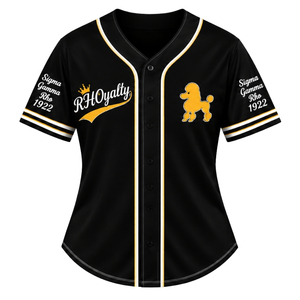 Camiseta Deportiva de Béisbol Personalizada para Mujeres de la Hermandad Sigma Gamma Rho, con Botones y Letras Griegas, Manga Corta, Ropa al Por Mayor - Product Image 1