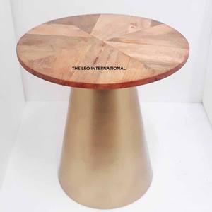 โต๊ะข้างโลหะสั่งทำพิเศษจากวัสดุไม้ชั้นเยี่ยม เฟอร์นิเจอร์ห้องนั่งเล่นทันสมัย โต๊ะข้างแบบไม่พับได้ ราคาประหยัด - Product Image 1