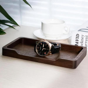 Plateau de service rectangulaire en bois avec poignées, design minimaliste, finition vernie, plateau de rangement pour la maison et la cuisine, à un seul niveau - Product Image 4