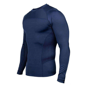 เสื้อซับในกีฬาแขนยาว OEM สำหรับฝึกซ้อม ชุดรัดกล้ามเนื้อ ผลิตตามสั่ง อุปกรณ์ศิลปะการต่อสู้ BJJ MMA Rash Guards - Product Image 3