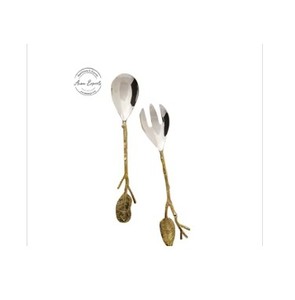 Luxury Agate Handle Spoon Fork Set Gold Flatware Serving Utensils Elegant Dining Table Decor Kitchenware Design - Product Image 6