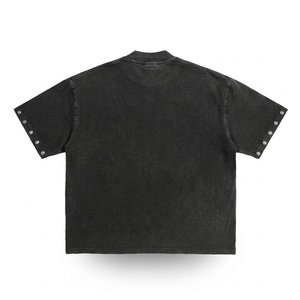 Conjuntos de Camisas y Pantalones Cortos Negros con Logotipo Personalizado para Hombre, Estilo Lavado Ácido, para Ropa Urbana de Verano, Conjuntos Modernos para Actividades al Aire Libre - Product Image 3