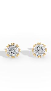 Distinctive Fancy Prong Brilliant Round Cut Lab Grown Diamond <b>Studs</b> 10K Gold Luxury <b>Fine</b> Jewelry Wholesale Supplier <b>Earrings</b> - Product Image 2