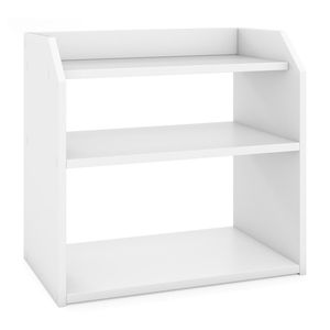 Étagère de rangement de bureau en bambou à 3 niveaux, organisateur flexible avec garde-corps surélevé anti-chute pour bureau à domicile - Product Image 3