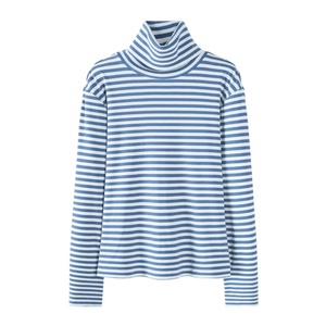 T-shirt à col haut pour femmes, estival et chaud, à rayures, surdimensionné, - Product Image 1