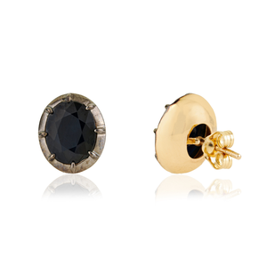 Productos en Oferta, Pendientes de Oro Amarillo de 14 Quilates con Zafiro Azul y Baño de Rodio Negro, con Piedra Preciosa Solitaria, para Nacidos en Septiembre - Product Image 5