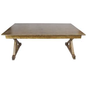 Venta al por mayor de madera maciza antigua plegable mesa de granja y madera maciza silla con respaldo cruzado conjunto para banquete boda evento Fiesta - Product Image 3