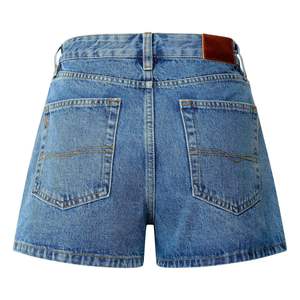 Shorts en jean bleu vintage personnalisés pour femmes, taille mi-haute classique, décontractés, mode estivale, en coton premium, vente en gros - Product Image 2
