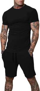Ensemble de survêtement décontracté 2 pièces en tissu éponge pour homme, couleur unie, imprimé numérique, écologique, vente en gros - Product Image 3
