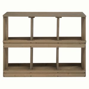 Nidi per Galline Tipo H in Legno con 6 Scomparti per Deposizione Uova, per Galline, Polli e Anatre, Grigio, Nuovo - Product Image 2
