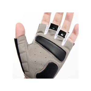 Guantes de Ciclismo Unicum Negros de Medio Dedo, Ecológicos, Ligeros, Antideslizantes, Cómodos y Transpirables, de Poliéster/Spandex con Crochet Blanco - Product Image 4