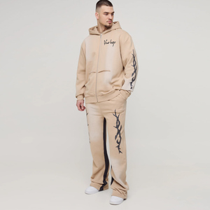 Ensemble sweat à capuche et pantalon de jogging sur mesure pour homme, coupe régulière, effet délavé, respirant - Product Image 3